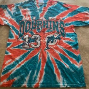 Miami Dolphin Rare signed Marino tye dye shirt